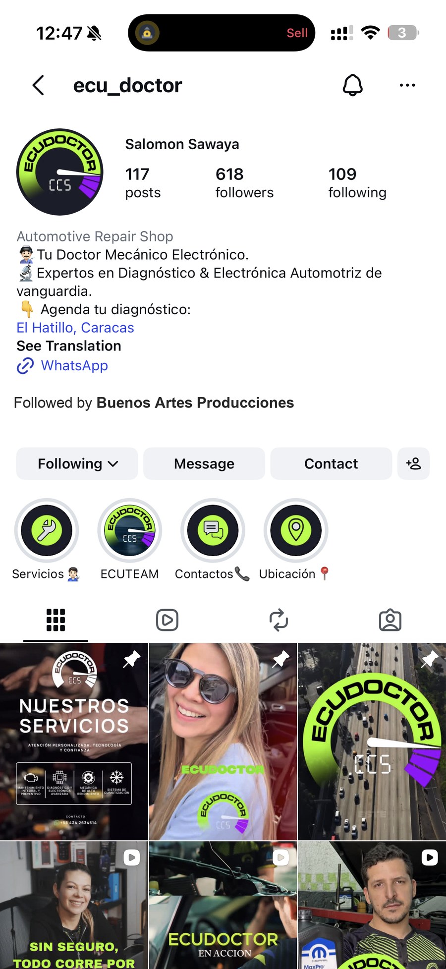 Perfil de Instagram de EcuDoctor @ecu_doctor